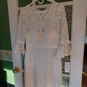 David bridal ivory lace dress size 8